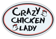 Oval Car Magnet - Crazy Chicken Lady - Magnetic Bumper Sticker picture