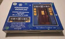 Vintage KMART Holographic Snoflake Lighted Decoration 100 Lights 5 Feet Trim... picture