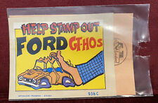 1960S COMIC HELP STAMP OUT FORD GT-HOS CAR AUSSIE DECAL STICKER UNUSED NM picture