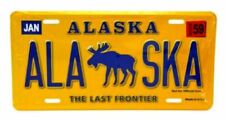 Alaska Metal License Plate with Moose 6