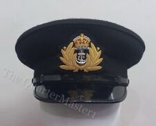 RN Royal Navy officer cap / Hat (Black Wool /Melton ) RN Kings's III Crown Badge picture