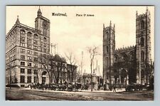 Montreal QC-Quebec, Place D'Armes Vintage Souvenir Postcard picture