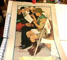 1943 BOY SCOUT- NORMAN ROCKWELL - 21 1/2 X 45 INCH CALENDAR picture