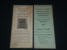 1937 ESSEX COUNTY PRIMARY AND GENERAL ELECTIONS INSTRUCTIONS LOT OF 2 - J 3981 picture