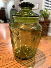 L E SMITH Vintage Green Canister picture