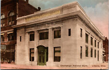 Vtg 1910s Champaign National Bank Urbana Ohio OH Hand-Colored Albertype Postcard picture