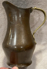 Vintage Copper Metalwear Pitcher with Brass Handle picture