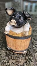 Youngs Farmyard Pig in a Barrel Mini Figurine Farmhouse Farm Decor 3