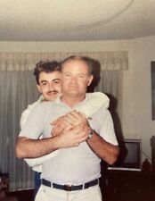 Vintage 1980s Photo Hugging Affectionate Men Couple Gay Interest picture