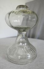 Antique Vintage Clear Glass & Brass Kerosene Oil Lamp Lantern Base 9.75