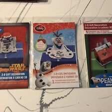 3d Gift Decorations Lot Of 3 ( Star Wars, Disney And Peanuts) picture
