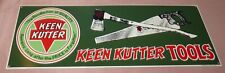 Vintage 1980’s Keen Kutter Tools Metal Embossed Sign With Axe And Hand Saw 21