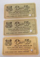 3 MUTUAL of OMAHA,OMAHA ZOO RAILROAD TICKETS  SE156 picture