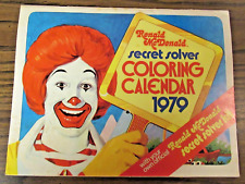 Vintage 1979 McDonald's Ronald McDonald Secret Solver Coloring Calendar picture
