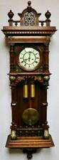 Rare Antique Gustav Becker Twin Weight Oak & Brass Vienna Regulator Wall Clock picture