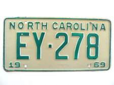 1969 NORTH CAROLINA NC LICENSE PLATE TAG, EY-278, LOW NUMBER , ORIGINAL, NICE picture