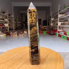 575g WOW Natural Rare Pietrsite Crystal Obelisk Quartz Tower Point Healing Y676 picture