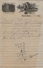 1917 Harve Hotel, Montana Handwritten Letter Regarding Funds Due picture