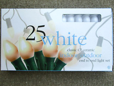 25 WHITE CLASSIC C7 CERAMIC LIGHT SET - NEW picture