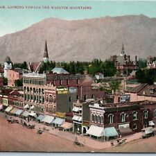 c1900s Ogden, UT Downtown Birds Eye Roadside Main St Store Sign Carriage PC A201 picture