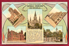 Catholic Churches 1918 Multi View Postcard New Orleans Louisiana La picture