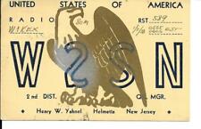 QSL  1938 Helmetta  NJ    radio card    picture