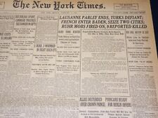 1923 FEBRUARY 5 NEW YORK TIMES - LAUSSANNE PALEY ENDS, TURKS DEFIANT - NT 7982 picture