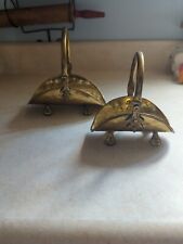 Vintage Mini India Brass Footed Fireplace Basket Set picture