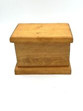 Vintage Small Oak Square Trinket box, 6”x4.5”x4.5” picture