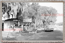 50s USA FLORIDA FOOD STAND ROADSIDE STALL CAR  SIGN LADY VINTAGE Photograph 9913 picture