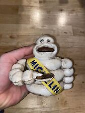 Michelin Tire Man Mechanical Bank Patina Cast Iron Goodyear Firestone Collector picture