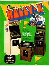 Rally X Arcade Game Flyer Original 1980 Video Driving Game Retro Art 2 Sided picture