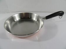 Vintage Revere Ware 9 Inch Stainless Steel Copper Clad Skillet No Lid Good Cond picture