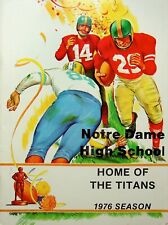 1976 NOTRE DAME HIGH SCHOOL CA SEASON GAMES WITH PICTURES OF THE TEAM - E14-K picture