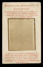 Rare CdV Image PIGEON POST INTO PARIS 1870-1871 picture
