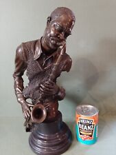 Large Signed Real Bronze Half Body Portrait Of Charlie Parker Jazz Sax Player picture