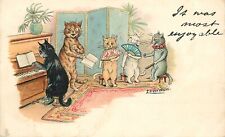 Louis Wain Cat Piano Recital Anthropomorphic Comic Humor 1906 Tuck Postcard picture
