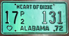 Vintage 1972 Alabama License Plate picture