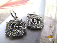 GUCCI  2 ZIP PULL   14X12MM small silver tone,  RHINESTONES THIS IS FOR 2 picture