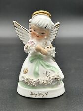 Vintage Napco A1365 May Birthday Angel Figurine Spaghetti Trim 1950s Repaired picture