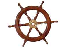 PIRATE STEERING BOAT HANDMADE GIFT FINISHING SEA SHIPS WALL WHEEL BRASS NAUTICAL picture