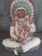 Vtg 1973 Vaughn Kenderick Sitting Native American Universal Statuary 19 X 15  picture