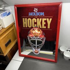 Vintage Glass 1786 Molson Hockey Canadian Hockey Goalie Mask 19.5” X 25.5” Tall picture