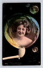 RPPC Broadway Actress Anna Held Soap Bubbles Fantasy Surrealism NPG Postcard picture