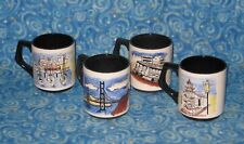 4 Vintage San Francisco Coffee Mugs Tea Cups Golden Gate Cable Car Landmarks USA picture