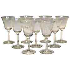 Set of 9 Fostoria Iridescent Cordial Glasses With Optic Bowl, Stem 766 picture