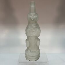 ITALY 🇮🇹 PONTILED FROSTED GLASS POODLE DOG FIGURAL LIQUOR BOTTLE 10 1/4
