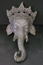 Hindu God Ganesha/Ganesh Elephant Head Cast Metal Wall Hanging 7