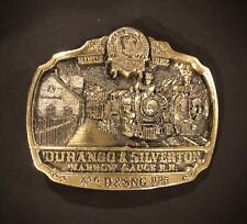 Vintage Durango & Silverton Narrow Gauge R.R. Brass Belt Buckle. Made In U.SA. picture