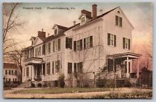 Federal Hall. Hand Colored Fredericksburg, Virginia Postcard. VA picture